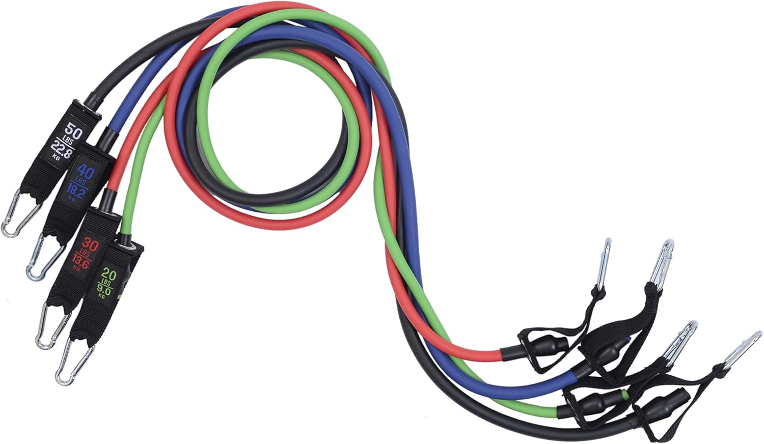 Alpine Swiss Exercise Resistance Bands Set with Handles, Door Anchor, Ankle Straps and Carry Bag for Men and Women
