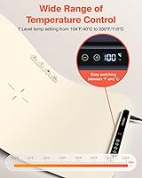 Vista 3 de Tapete Calentador de Alimentos, iTRUSOU 27.5x16'' Bandeja Calentadora Eléctrica con 7 Configuraciones de Temperatura, Temporizador Flexible