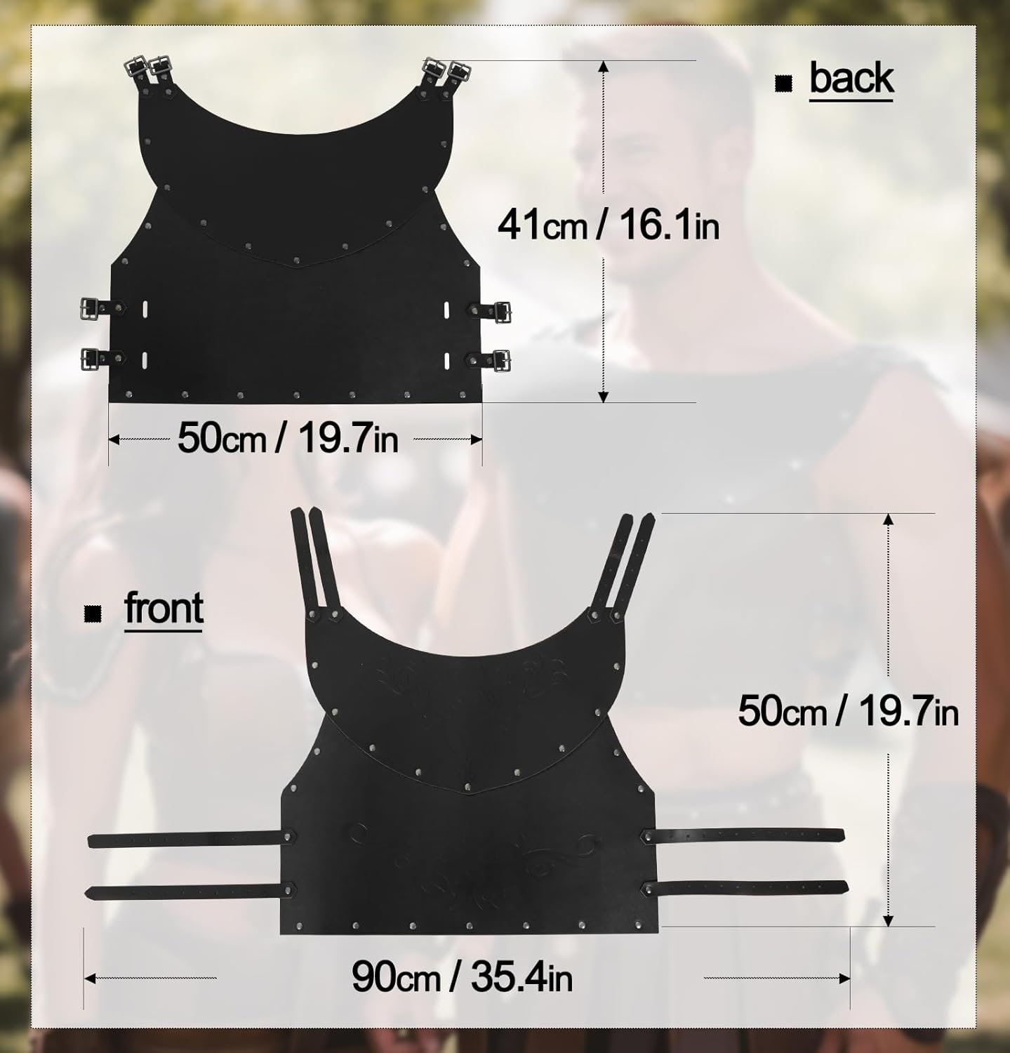 HOMELEX Medieval Leather Chest Armor Viking Warrior Renaissance Retro Knight Leather Vest Cosplay Halloween - Image 8