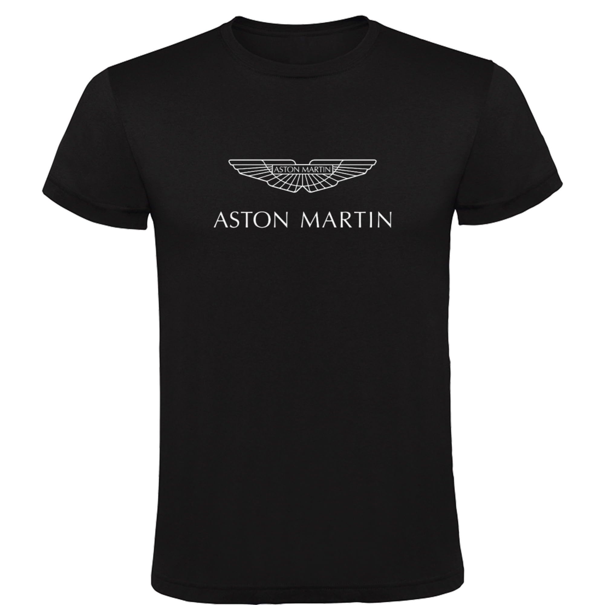 T-shirt noir pour fans d'Aston Martin pour homme 100 % coton Auto Fan Chemise