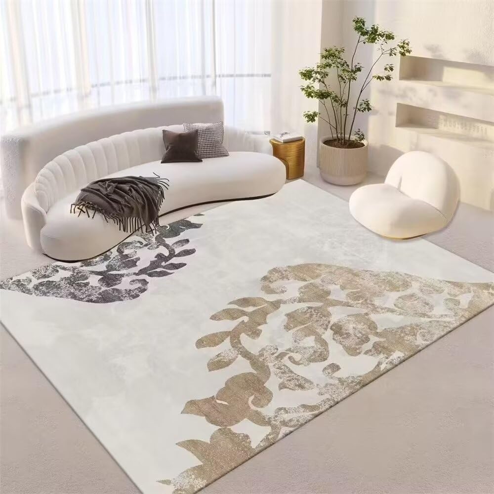 Alfombra infantil lavable de fácil mantenimiento contra manchas en salón moderno gris