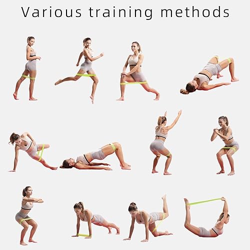 Miniatura 8 de WTGID Bandas de resistencia, bandas multifuncionales para ejercicios de fitness, bandas elásticas de piernas y caderas, bandas elásticas de pilates,