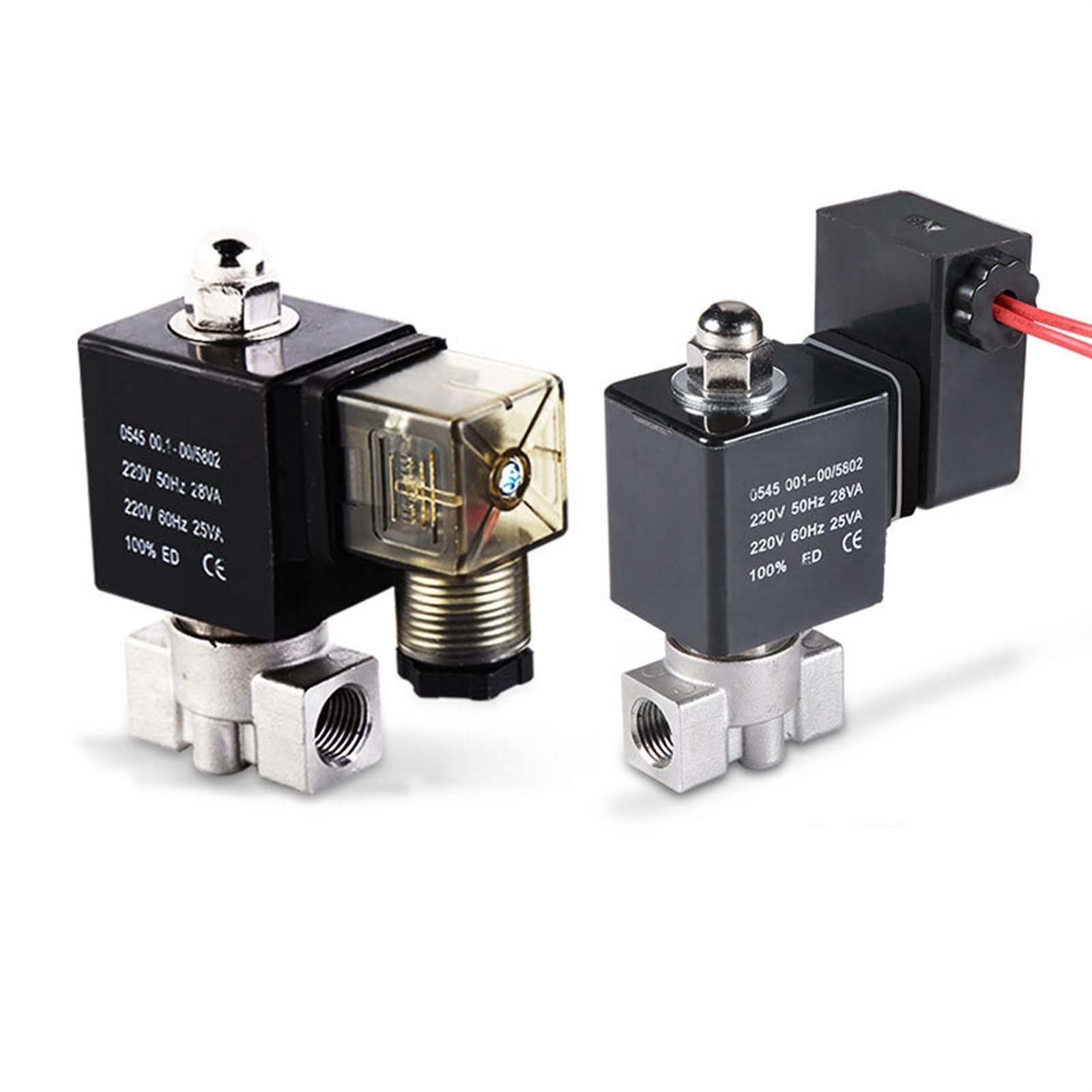 Électrovanne normalement fermée 1/4 pouce en acier inoxydable 24V pour fluides et acides
