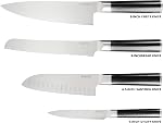 Babish 5-Piece Ensemble de blocs de couteaux de cuisine forgés magnétique – 1.4116 Couvert en acier allemand avec support de couteau magnétique – Couteau de chef professionnel