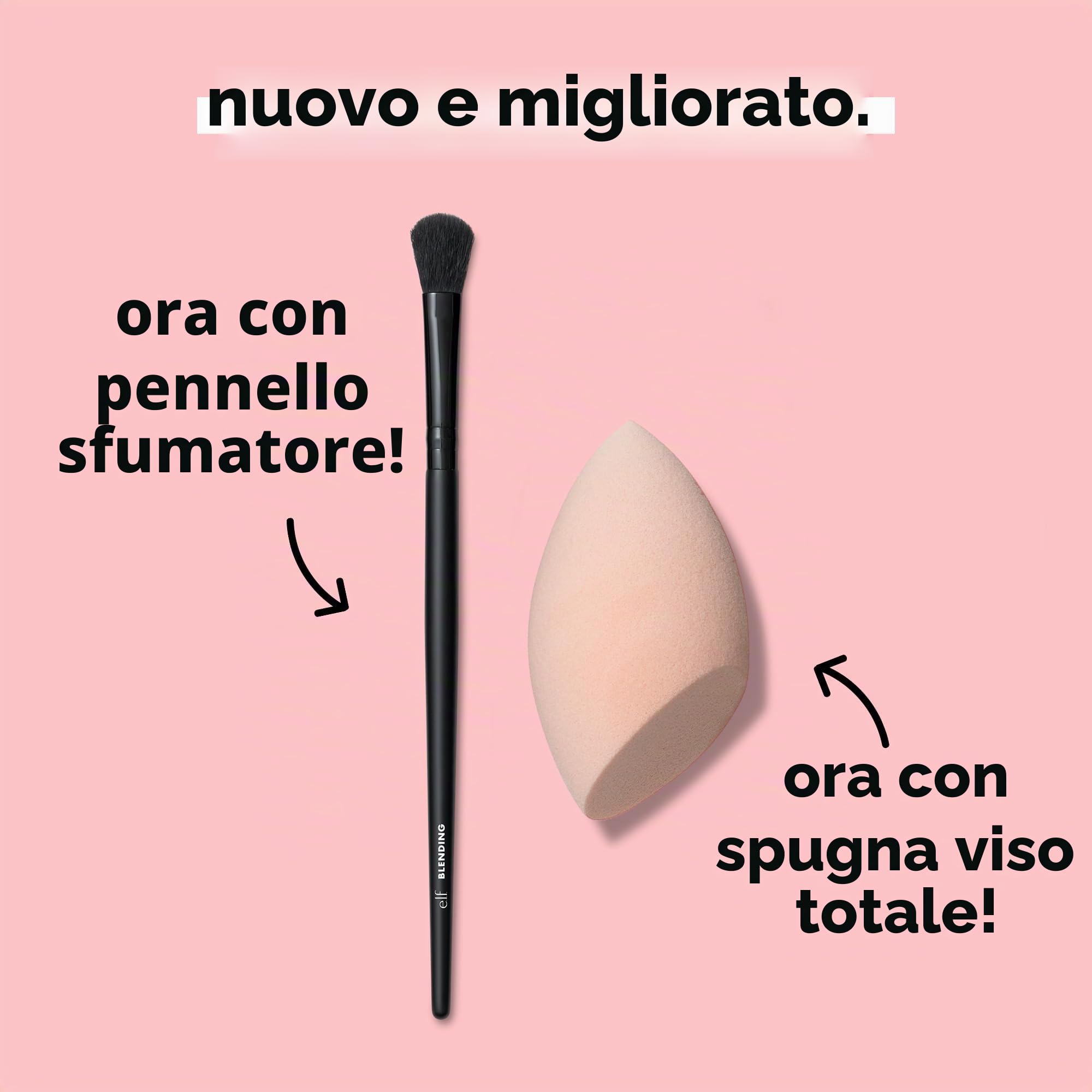e.l.f. Full Face & Eye Makeup Brush Set, 11 pennelli make-up per fondotinta, bronzer, ombretto e altro, prodotto vegano e non testato sugli animali