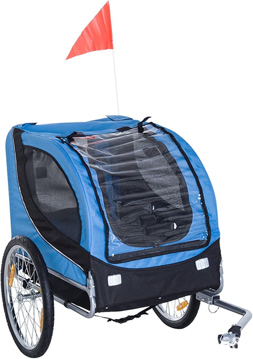 2-in-1 Three-Wheel Bicycle Cargo Trailer Jogger for Small and Large Dogs with 2 Safety Harnesses Storage