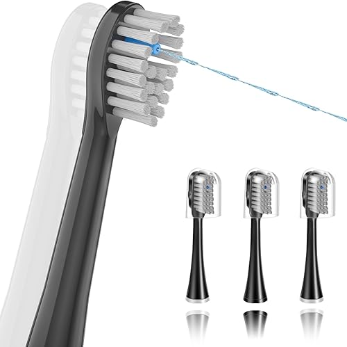 Repuesto de cabezal de cepillo de dientes con hilo dental, 3 unidades, compatible con Water-pik Sonic Fusion  2.0 SF-01, SF-02, SF03 y SF-04 (negro,