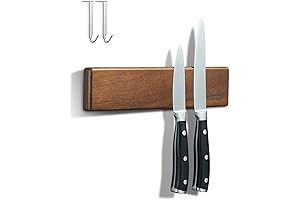 ENOKING Powerful Magnetic Knife Holder for Wall with Acacia Wood