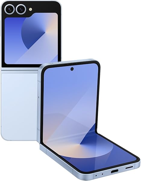 Samsung Galaxy Z Flip 6 AI Cell Phone, 256GB Unlocked Android Smartphone, FlexCam, Photo Assist, Camcorder Mode, Live Interpreter, Foldable Design, 2024, Blue (Renewed)