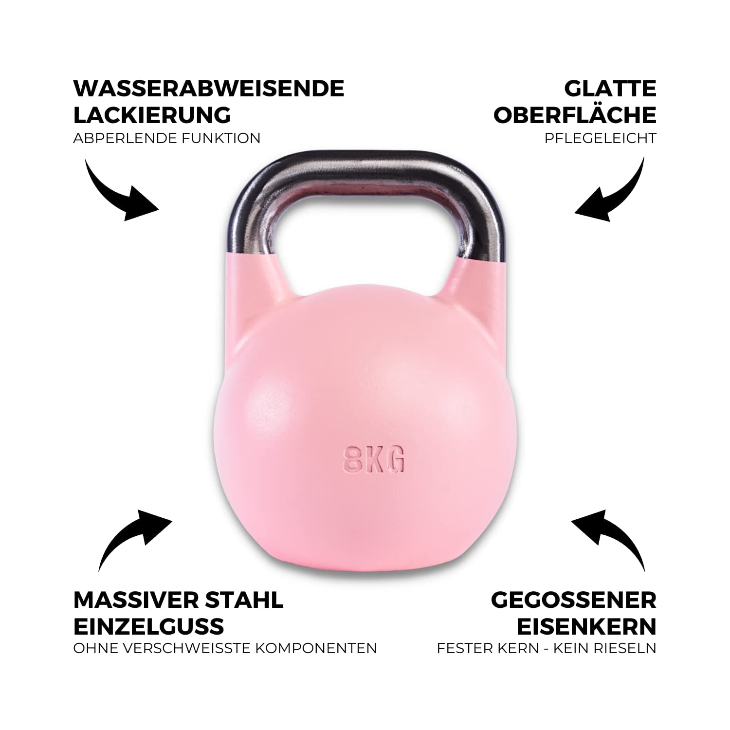 Suprfit - Pesi Kettlebell Pro Competition, da 8 – 32 kg | per sollevamento pesi, crossfit, bodybuilding | in qualità da studio professionale | in acciaio