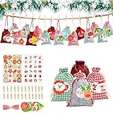 Bolsas de Regalo Multiusos - Nuestros bolsa de regalo navidad decoración no solo se pueden usar como un calendario de adviento,pero también se puede utilizar como bolsas de regalo,perfecto para la decoración de bodas,baby showers, decoraciones de fiesta,Acción de gracias,decoraciones de cumpleaños o cualquier otra celebración especial.