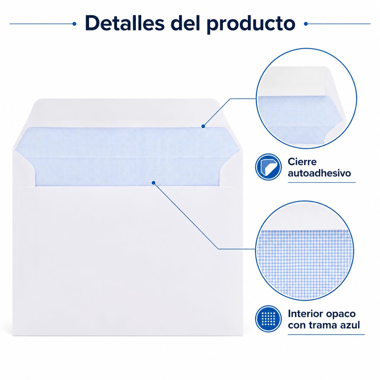 Pack 500 Sobres de Papel Blanco Americano 225x115mm | Formato DL | Cierre Adhesivo | Papel Resistente | Para Cartas Facturas Documentos y Envíos Profesionales