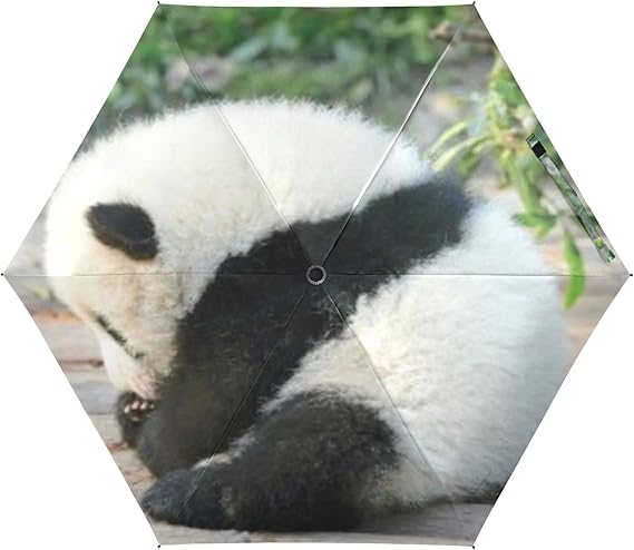 Amazon Kyr 傘 おりたたみ傘 レディース メンズ おしゃれ 可愛すぎる 赤ちゃん パンダ 丸み リアルパンダ 猫科柄 五段折り畳み傘 晴雨兼用 軽量 6本骨 コンパクト 携帯便利 収納ポーチ付き Uvカット 日傘 男女兼用 僅か2ｇ プレゼント 折りたたみ傘 通販