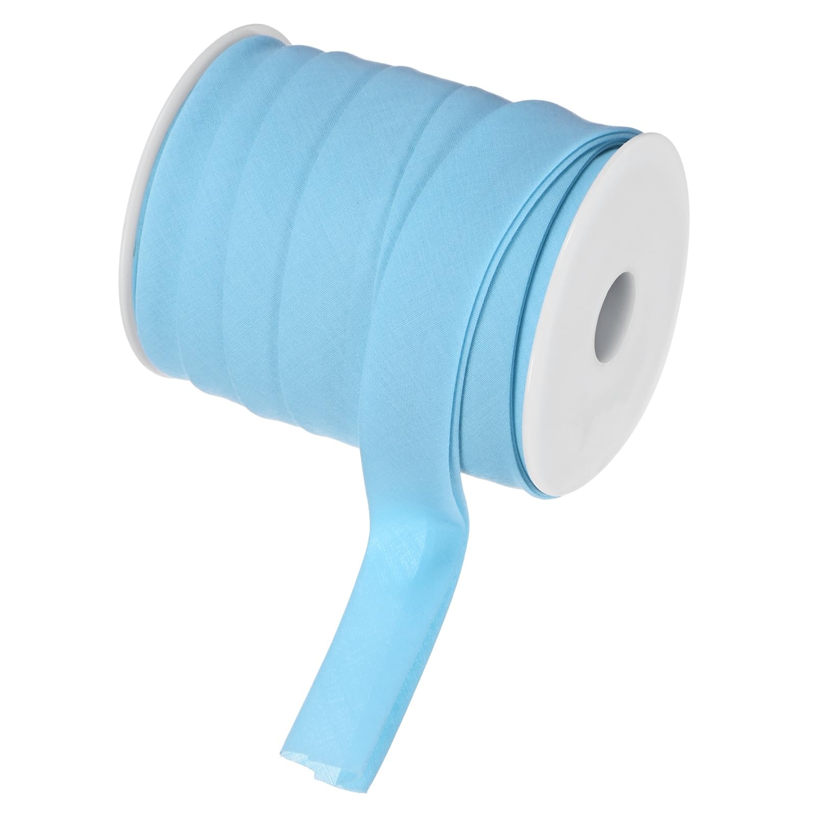 M METERXITY Double Fold Bias Tape, 1 Inch x 25 Yard Piping Trim Fabric Binding Tape for Sewing, Apply to Seaming, Hemming, Binding, Quilting, DIY Craft Accessories (Light Blue)
