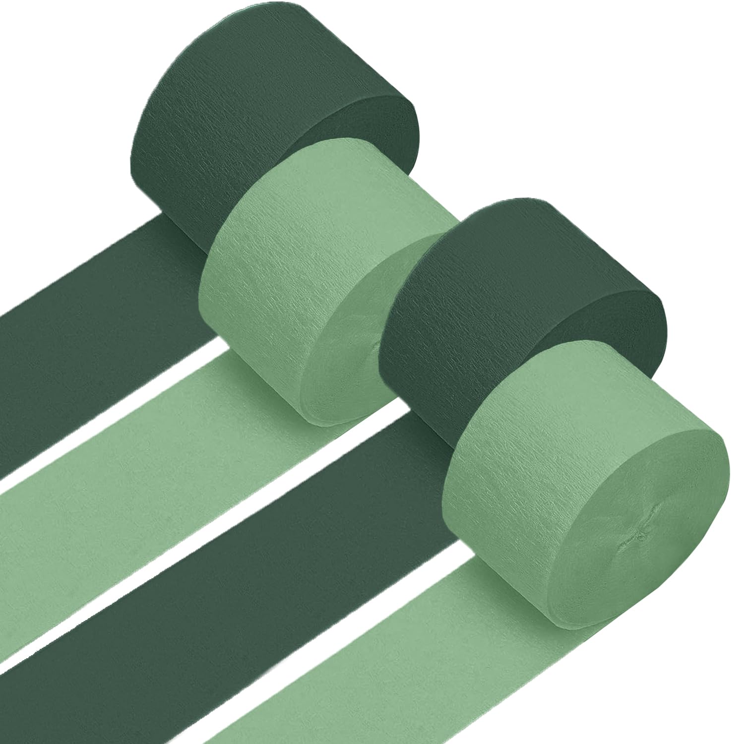 4 Crepe Paper Streamers Rolls, 328ft Sage Green Crepe Paper for Birthday Baby Shower Gender Reveal Wedding Party Decoration (1.8 inch x 82 ft/Roll)
