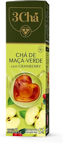 3 Corações Cápsula Chá de Maçã Verde Com Cranberry TRES - 10 unidades