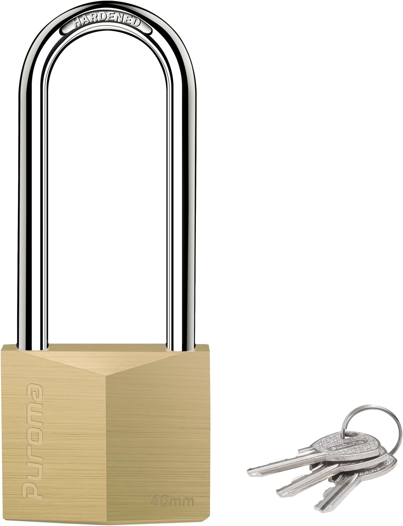 Puroma 1 Pack Keyed Padlock Waterproof Solid Brass Lock, 2.6 Inch Padlock with Keys for Sheds, Storage Unit School Gym Locker, Fence, Toolbox, Hasp Storage