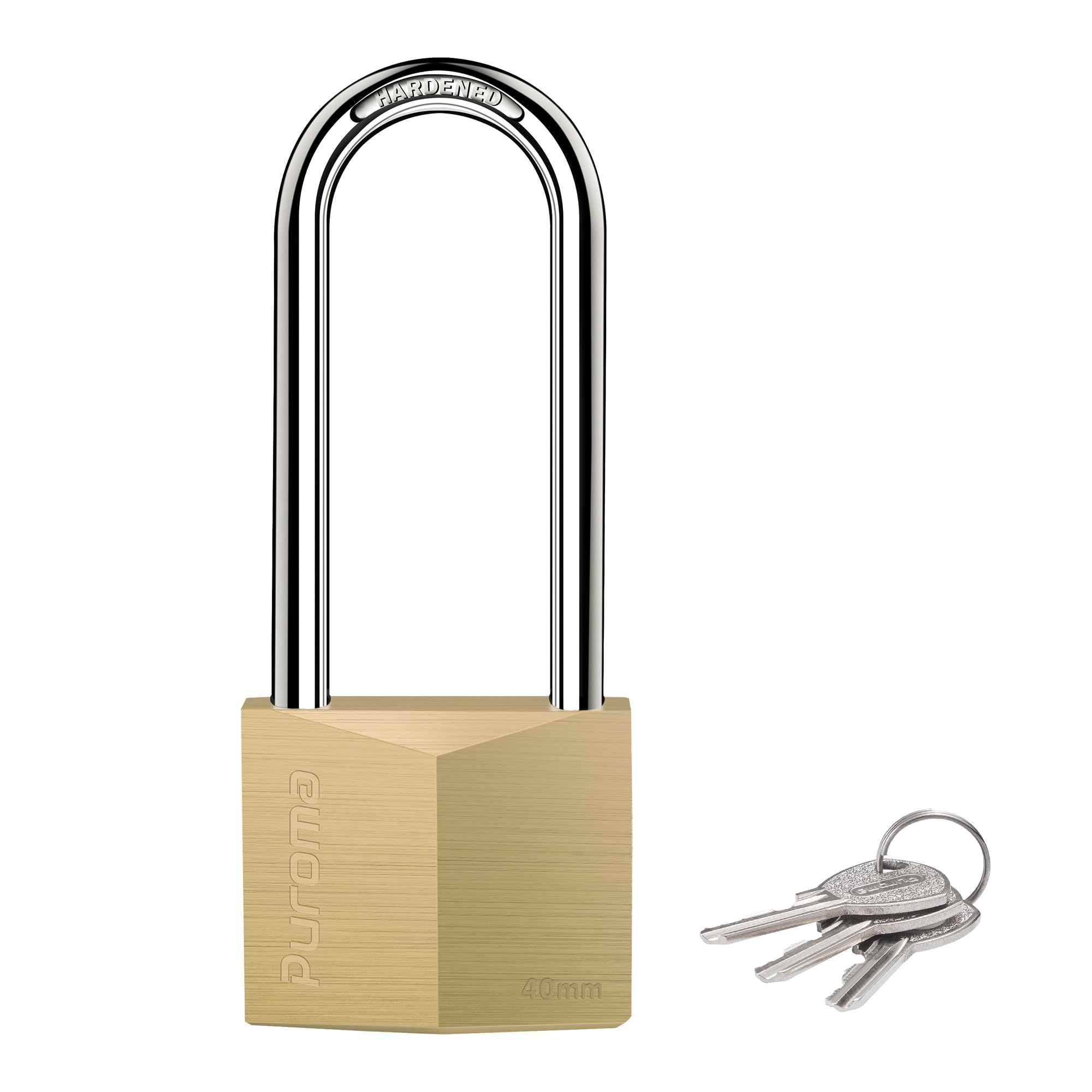 Puroma 1 Pack Keyed Padlock Waterproof Solid Brass Lock, 2.6 Inch Padlock with Keys for Sheds, Storage Unit School Gym Locker, Fence, Toolbox, Hasp Storage