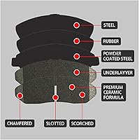 Vista 2 de Juego de 8 pastillas de freno de disco cerámico delanteras y traseras de repuesto para Hyundai Santa Fe Sport 2013-2018 (solo para 2.0L y 2.4L)