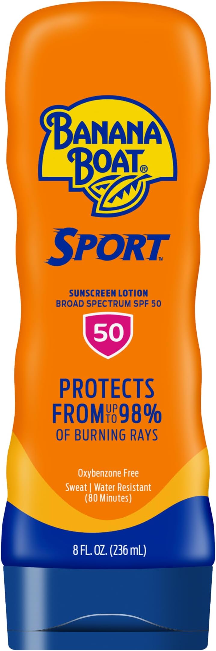Sport SPF 50 Sunscreen Lotion, 8 Fl Oz | Sweat and water resistant sunblock lotion, UVA/UVB broad spectrum protection, Lightweight formula, Outdoor use