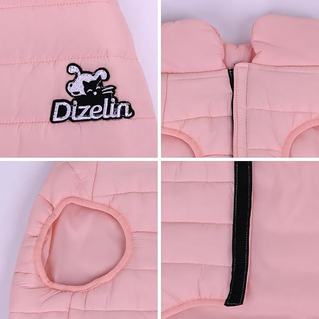 Foto 3 de 5 de Abrigo Acolchado para Perro Chaleco cálido de Invierno Ropa Ligera para Mascota Abrigo Rosa con Cierre fácil…