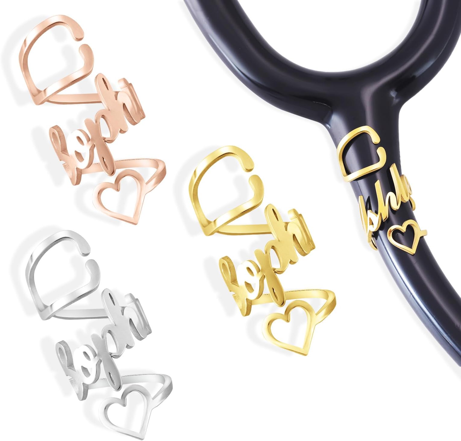 Personalized Stethoscope Name Tag Custom Stethoscope ID Charm Accessories Nurse Gifts for Doctor Vet