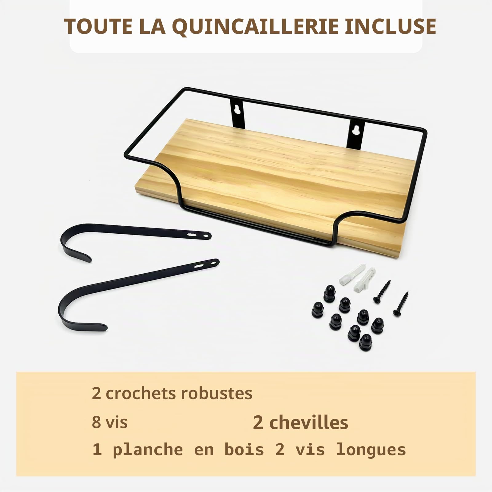 Support Mural pour Planche à Repasser avec Grand Panier de Rangement et Crochets Solides – Support de Fer et de Planche à Repasser pour la buanderie – Peut contenir Fer à Repasser, Planche (A)