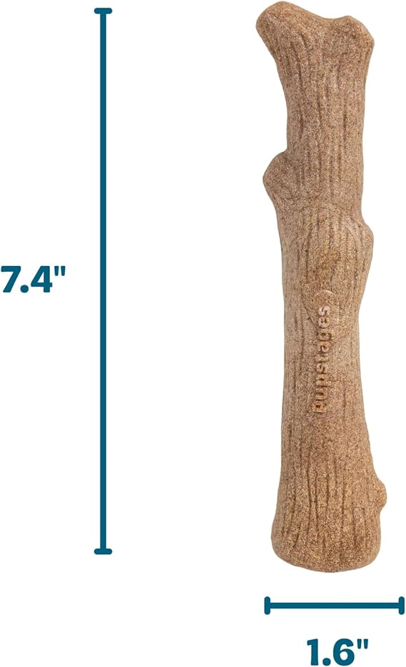 Pupstages Dogwood Dog Chew Toy, Made in the USA Real-Wood Blend, Natural Flavor & Texture, Moderate Chewers, Medium, 7.4