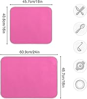 Vista 3 de Tapete de secado de platos pequeño rosa intenso Xl para platos, accesorios de cocina, mostrador de microfibra, escurridor de platos, resistente al