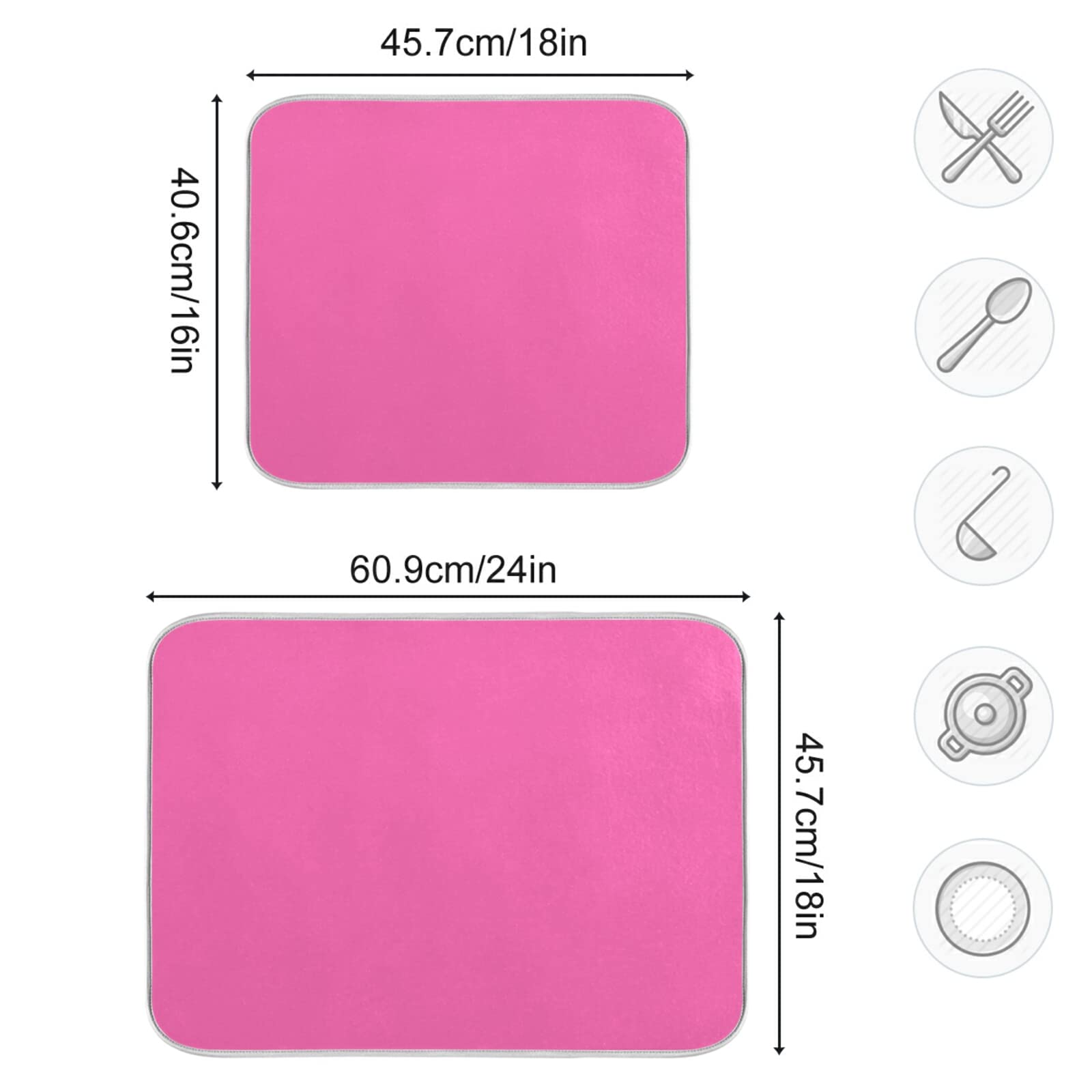XL Hot LAR Abtropfmatte, hitzebeständig, Mikrofaser, für Küchenzubehör, 45,7 x 61 cm, Arbeitsplattendekoration, schnelltrocknendes und rutschfestes Design