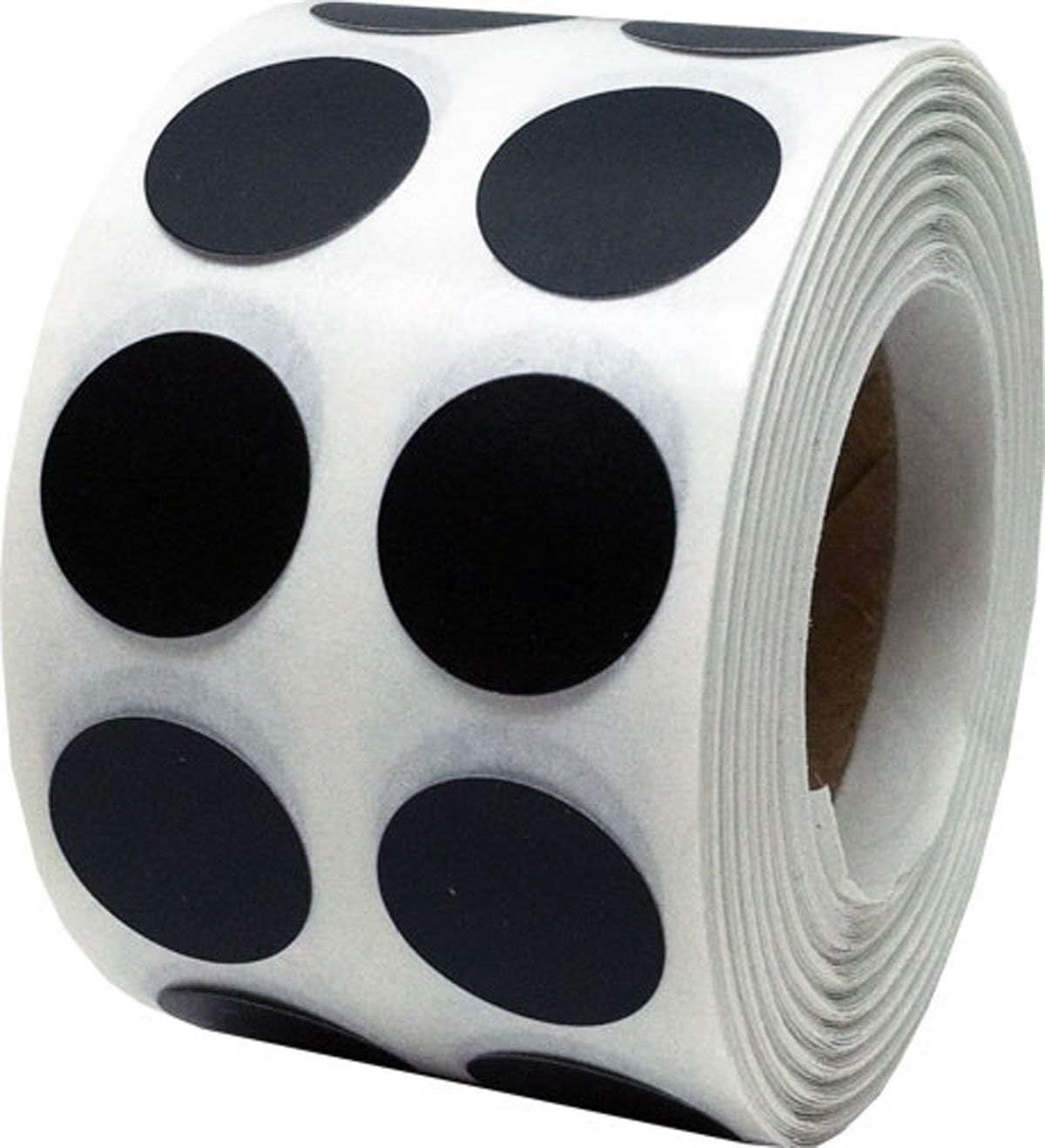 Black 1/2" Inch Round Adhesive Labels 1,000 Color Coding Dot Stickers for Efficient Inventory Management, Crafting Projects, and Organizational Tasks in Offices, Schools, and Homes