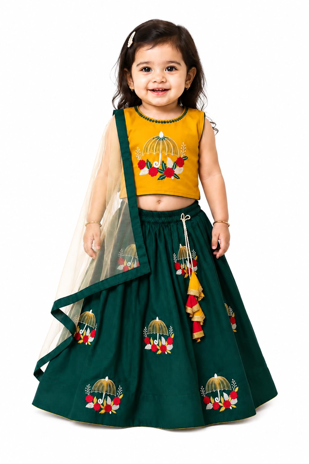pw platypus world Baby Girls Lehenga Choli Set Ethnic Wear Embroidered Dress with Dupatta for Kids Girls Traditional Outfit-picture-25