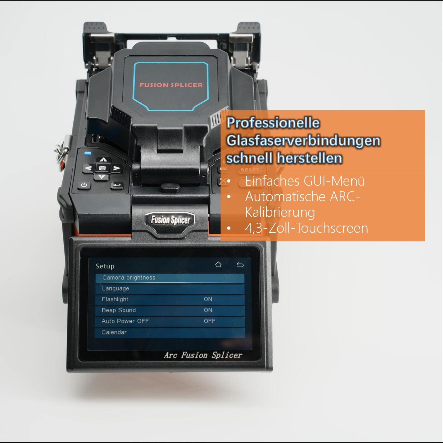 Fusion Splicer Glasfaser Spleißgerät X800 mit Kern zu Kern Ausrichtung für MAN Telekommunikation FTTx Projekte LWL Spleißgerät Automatisches schnelles Spleißen und Heizung mit großer Batterie