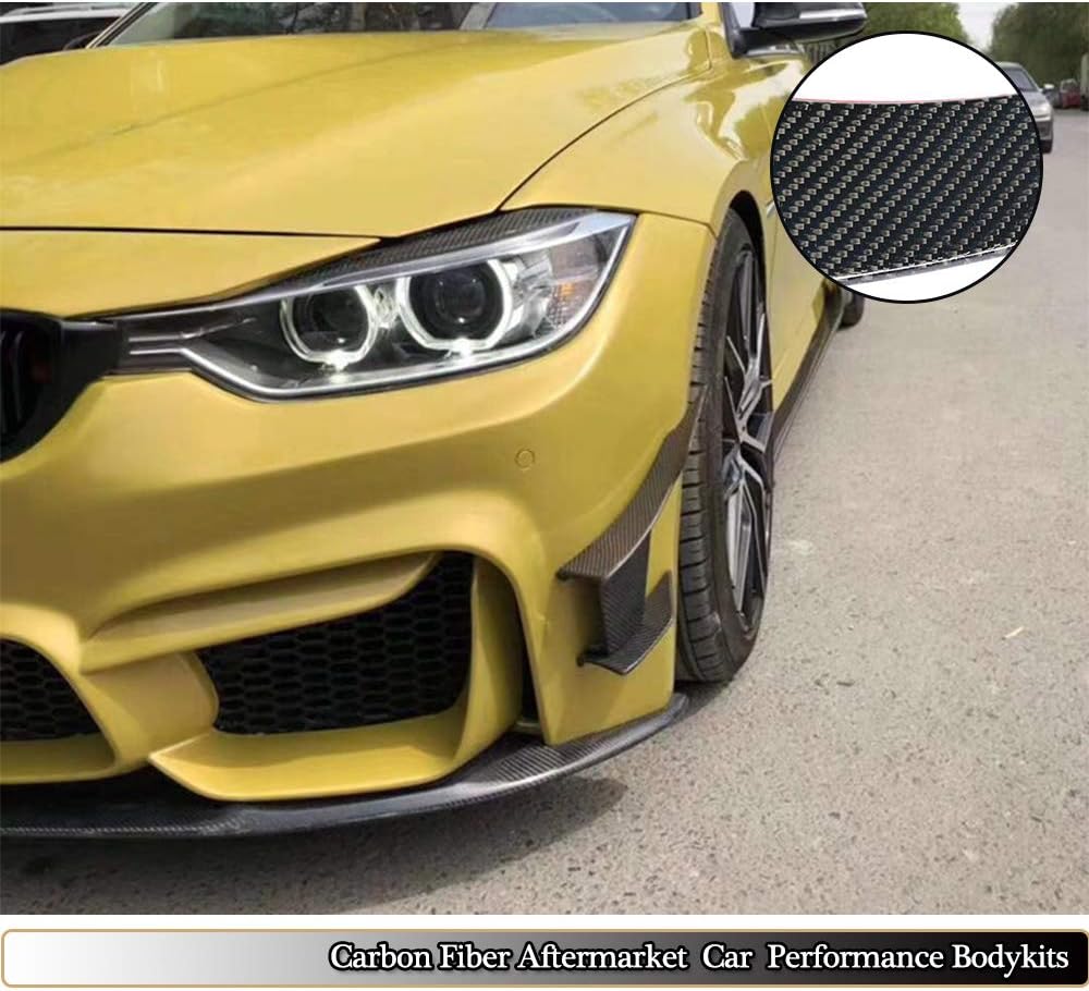 Front Bumper Vents fits BMW F80 M3 Sedan F82 M4 Coupe F83 M4 Convertible 2014-2019 Factory Outlet Carbon Fiber CF Air Fender Spoiler Protector Winglets Splitter Cover Trims