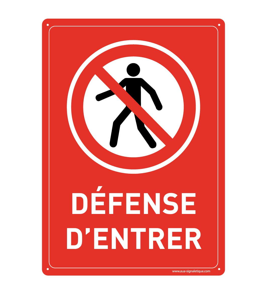 Aua Signaletique Parkverbotsschild "Défense De Stationner" – 450 Mm, Wählbar Aus PVC 1,5 Mm Oder Aluminium