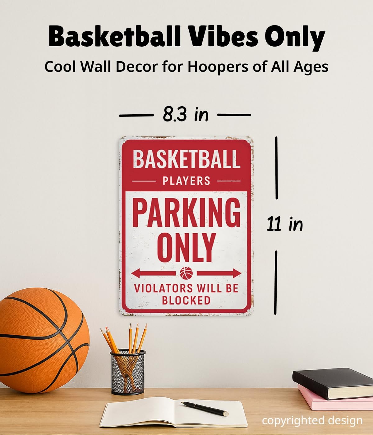 Basketball Room Decor Sign – Funny Basketball Wall Decor for Boys Bedroom, Gifts for Boys 8-12,Teen Room or Game, Birthday or Christmas Gift for Kids or Teens by Opix Design image 2