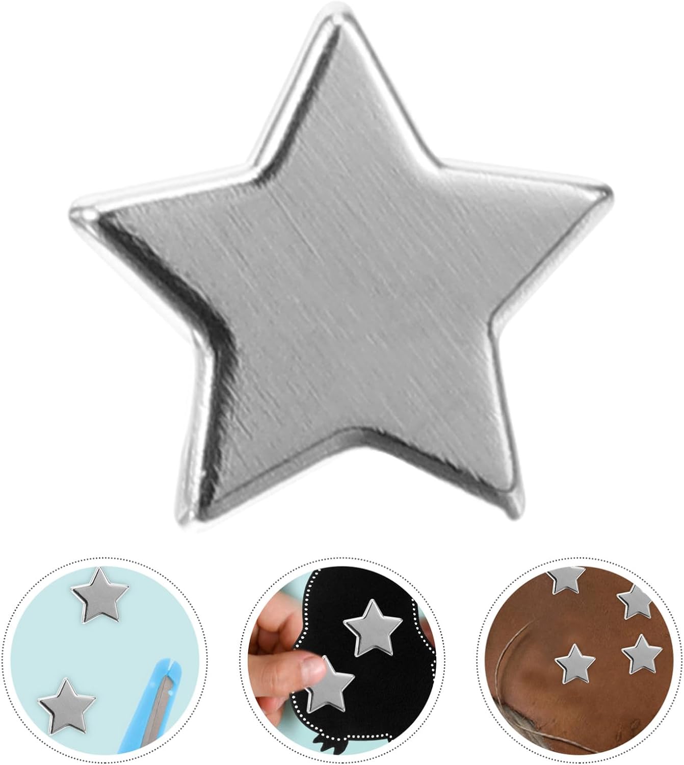 ARTIBETTER 100pcs Scrapbooking DIY Brads Star Spikes Metal Fasteners Craft Brads Large Easy to Use