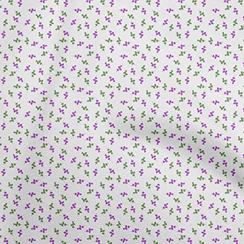 oneOone Cotton Cambric Green & Purple Fabric Floral DIY Clothing Quilting Fabric Print Fabric By Yard 42 Inch Wide