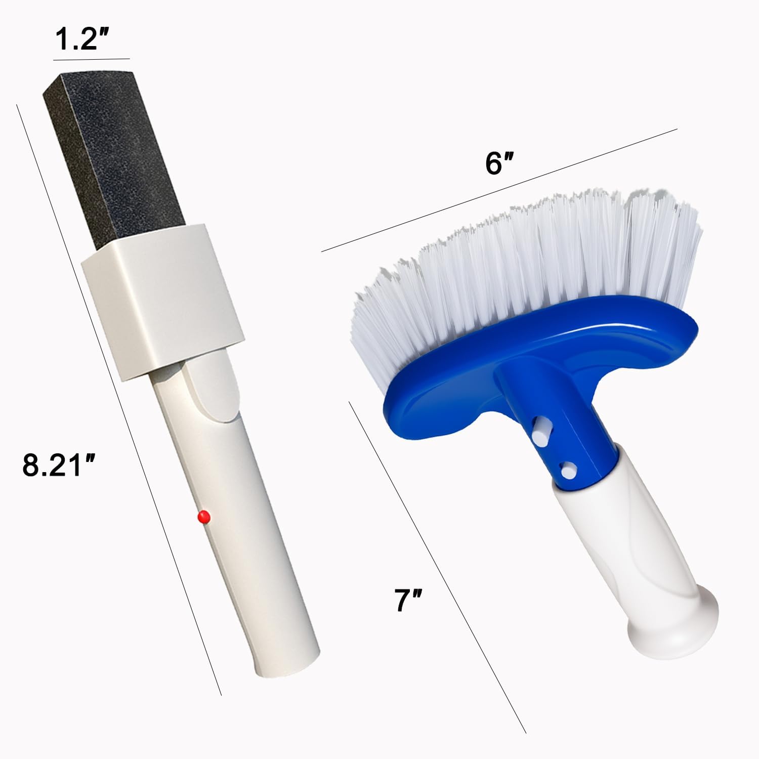 Pool Pumice Stone and 5 inch Vinyl Brush Kit with EZ-Clip Handle to Reomve Erase Rust Stain Spot in Concrete Plaster Pool Spa and Calcium Deposit on Pool Tile