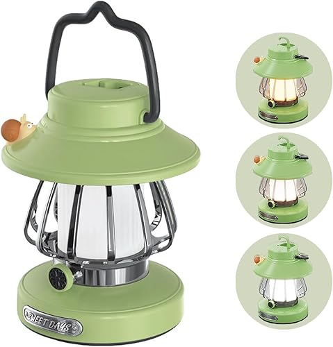 Luz de camping, 3 modos de luz, luz nocturna alimentada por batería para luz de emergencia interior y exterior (verde)