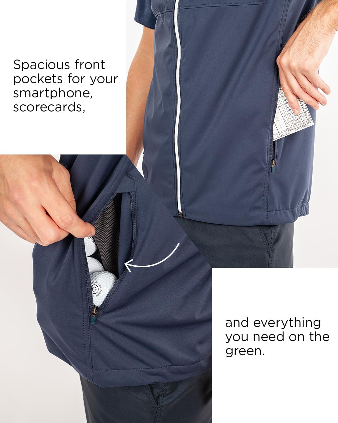 Galvin Green Mens Windproof and Insulated Golf Vest with Large Pockets, Stretchy Fabric with Padding for Cool Weather - Image 4