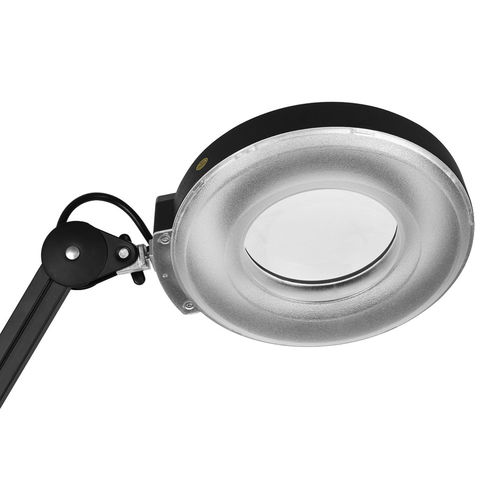 Lente 5 Diottrie Lampada d'Ingrandimento a LED, Lampada cosmetica Luce Fredda Bianca per Estetista, Laboratorio E LAVORI di PRECISIONE, Nero, 15W Lente 5 Diottrie Lampada d'Ingrandimento a LED, Lampada cosmetica Luce Fredda Bianca per Estetista, Laboratorio E LAVORI di PRECISIONE, Nero, 15W