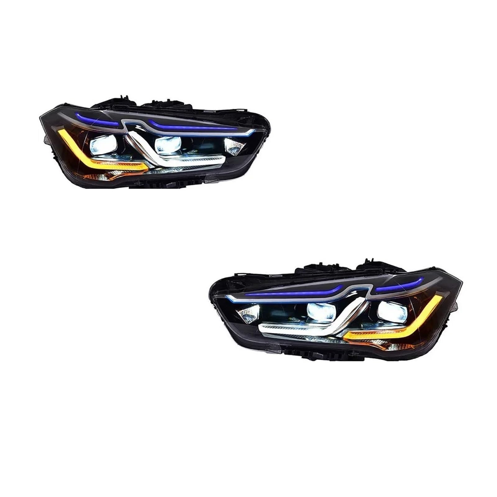 Car Headlight Assembly 2pcs For X1 F48 F49 2016-2021 Car Front Headlight Assembly LED Headlights Light Assemblies Fog DRL Brake Turn Signal Lamp No AFS(Halogen)