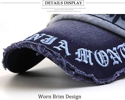 Baseball Cap Unisex Punk Rock Style Rivet Vintage Distressed Hat