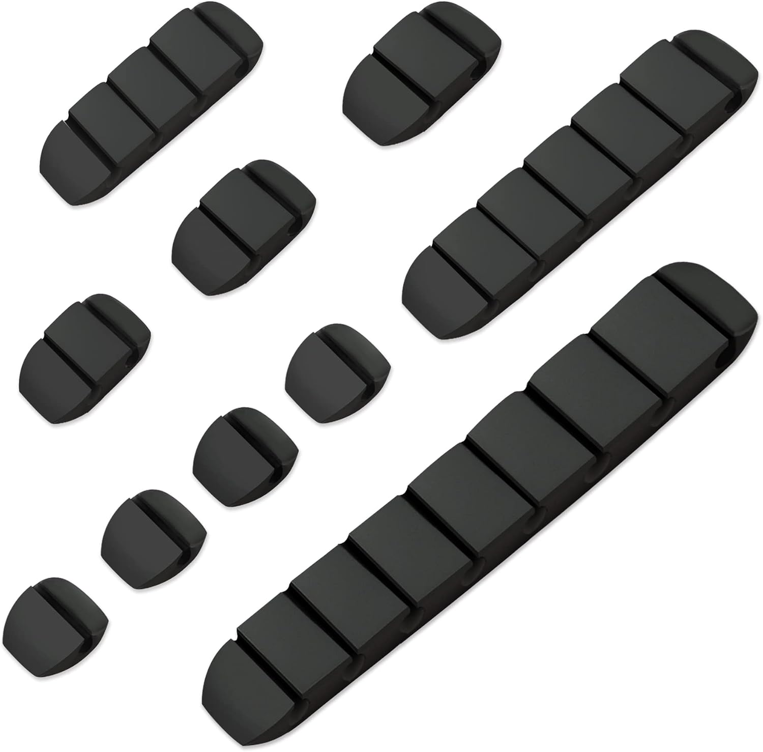 BQTQ 10 Pieces Cable Clips Cord Organizer Cable Management with Self Adhesive Muti-Purpose Wire Holder for Car Home and Office Desk Organization, Black
