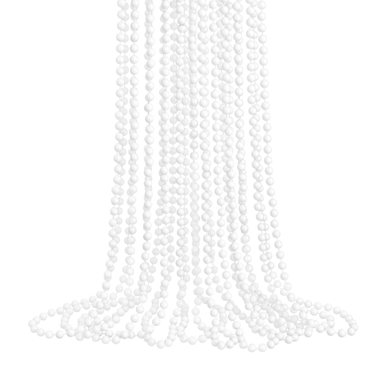 ZZYFGH 12 PCS White Bead Necklace 33'' Beads Necklace