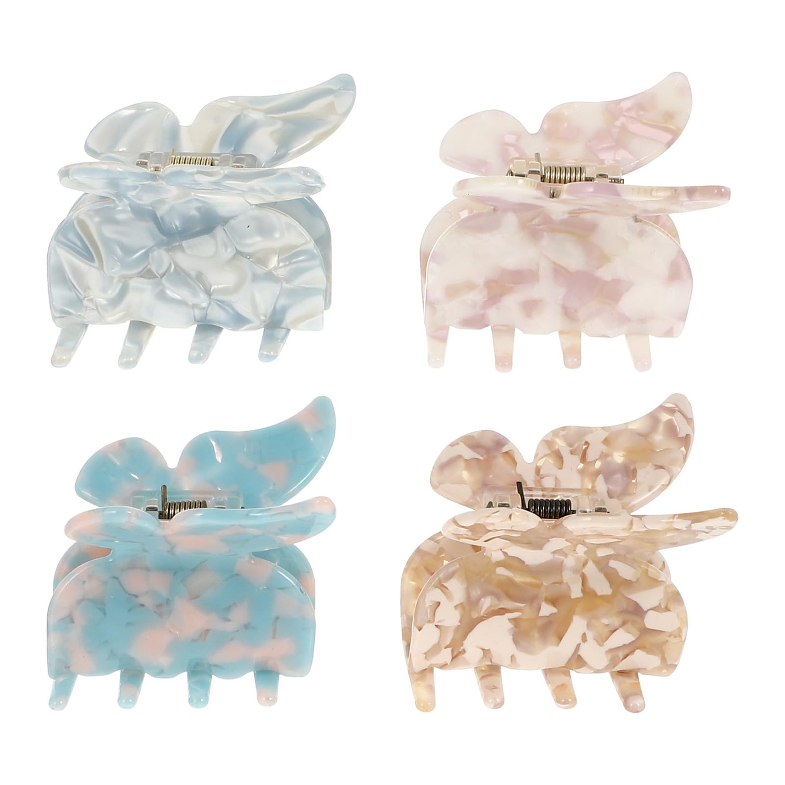 4 Pinzas el Pelo con Diseño de Insecto, Hechas de Acetato, Fáciles de Usar para Mujeres en Estilo Delicado y Elegante