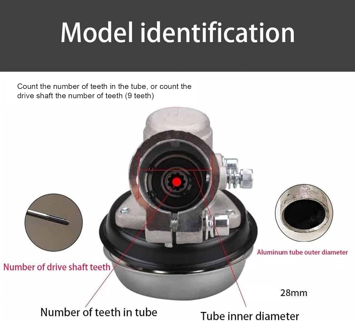 Garden Tiller Cultivator Attachment, 28mm 9 Teeth Power Tiller Tines for Gardening, 6 Claw Universal Electric Tiller Plow Attachment for Brush Cutter, Weed Eater, Lawn Mower