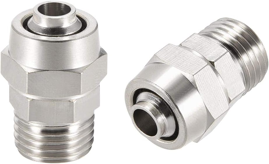 uxcell Flared Tube Fitting Union G1/4 x 10mm Tube OD Reusable Hydraulic ...