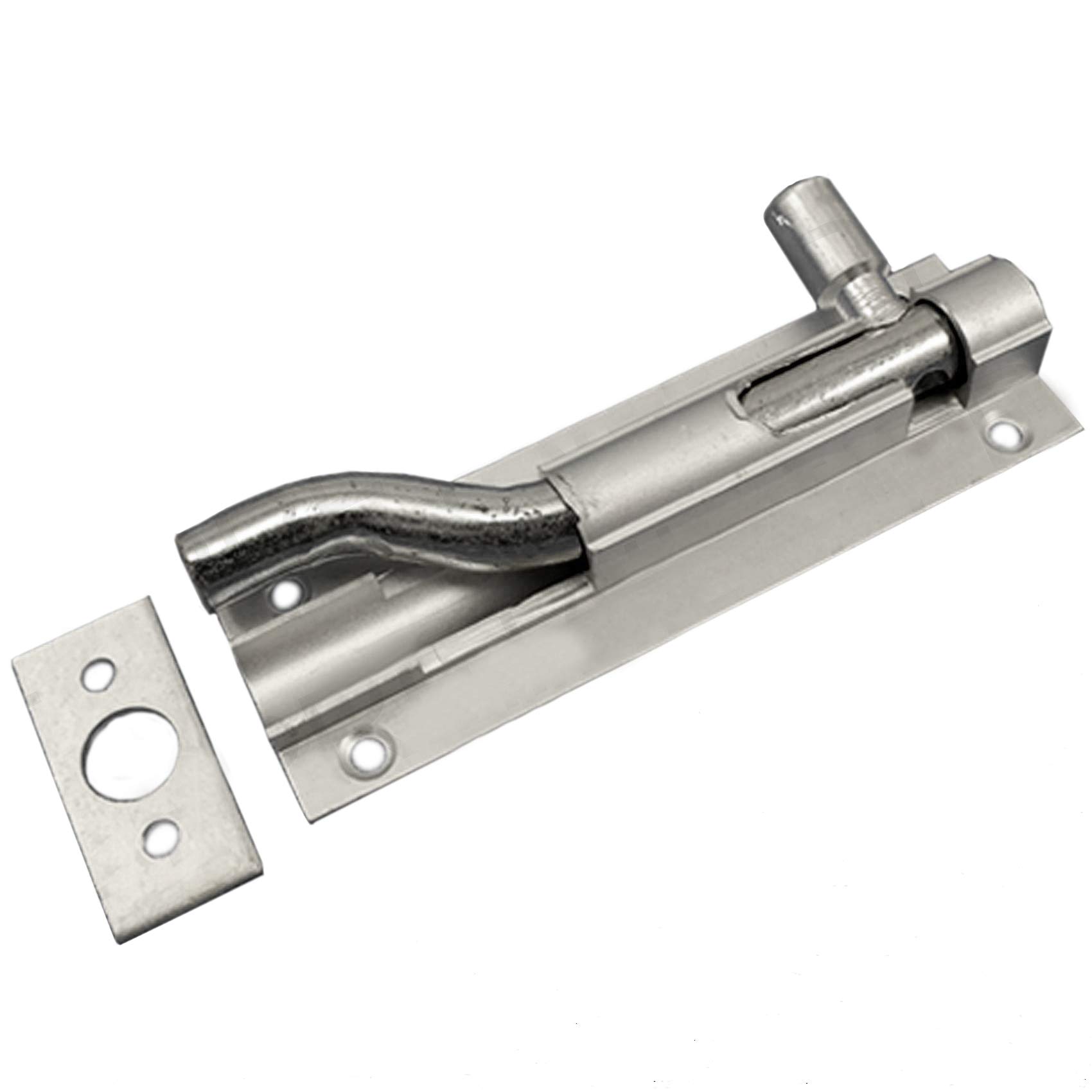 75mm/3" Cranked Aluminium Slide Bolt - Bathroom/Toilet/Shed Door Lock